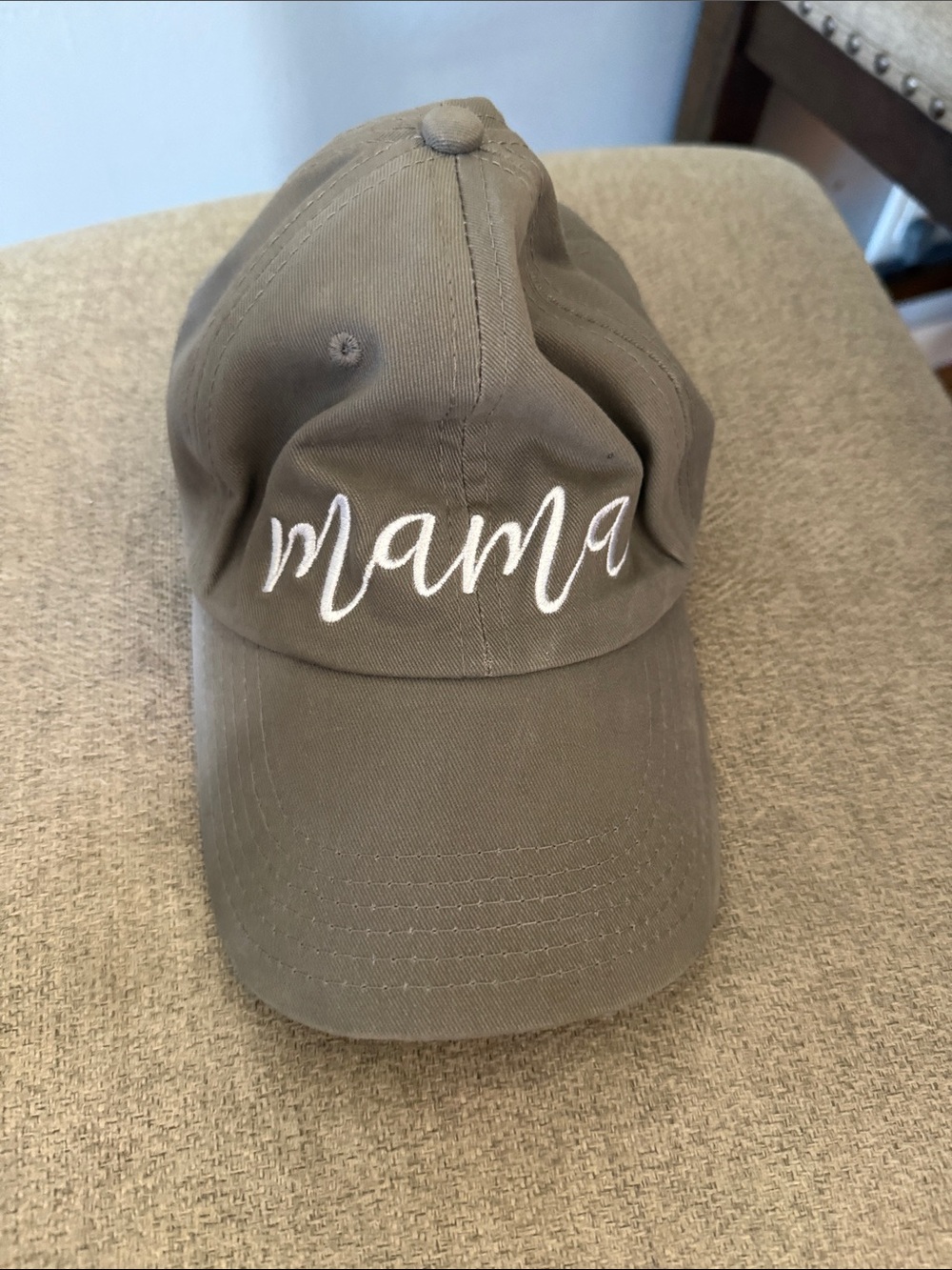 Mama Embroidered Baseball Cap - grey